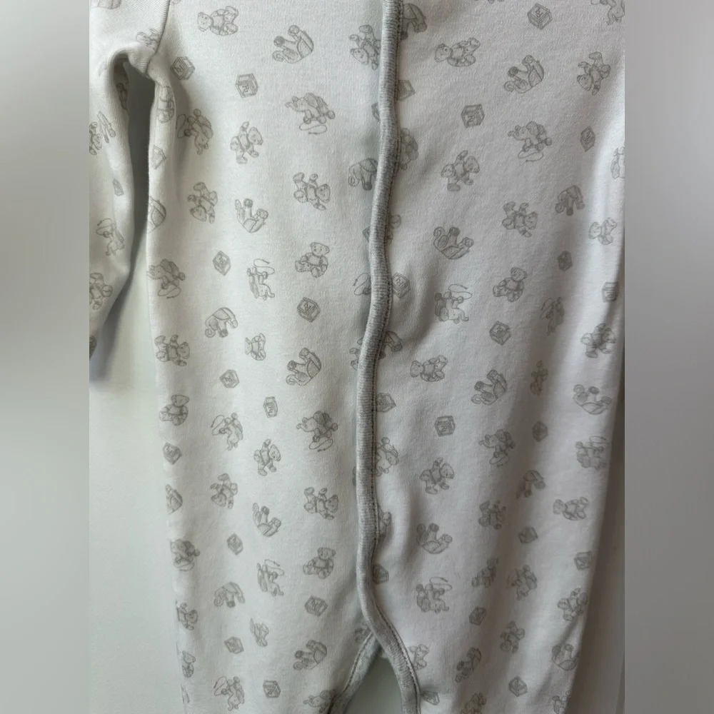 Ralph Lauren Playtime-Print Cotton Footed Coverall Gray and White Size 6Mo.